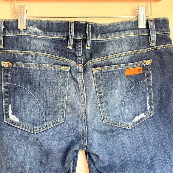 Women’s JOE'S “Kicker” Straight Crop Blue Denim Distressed Mid Rise - Picture 5 of 9